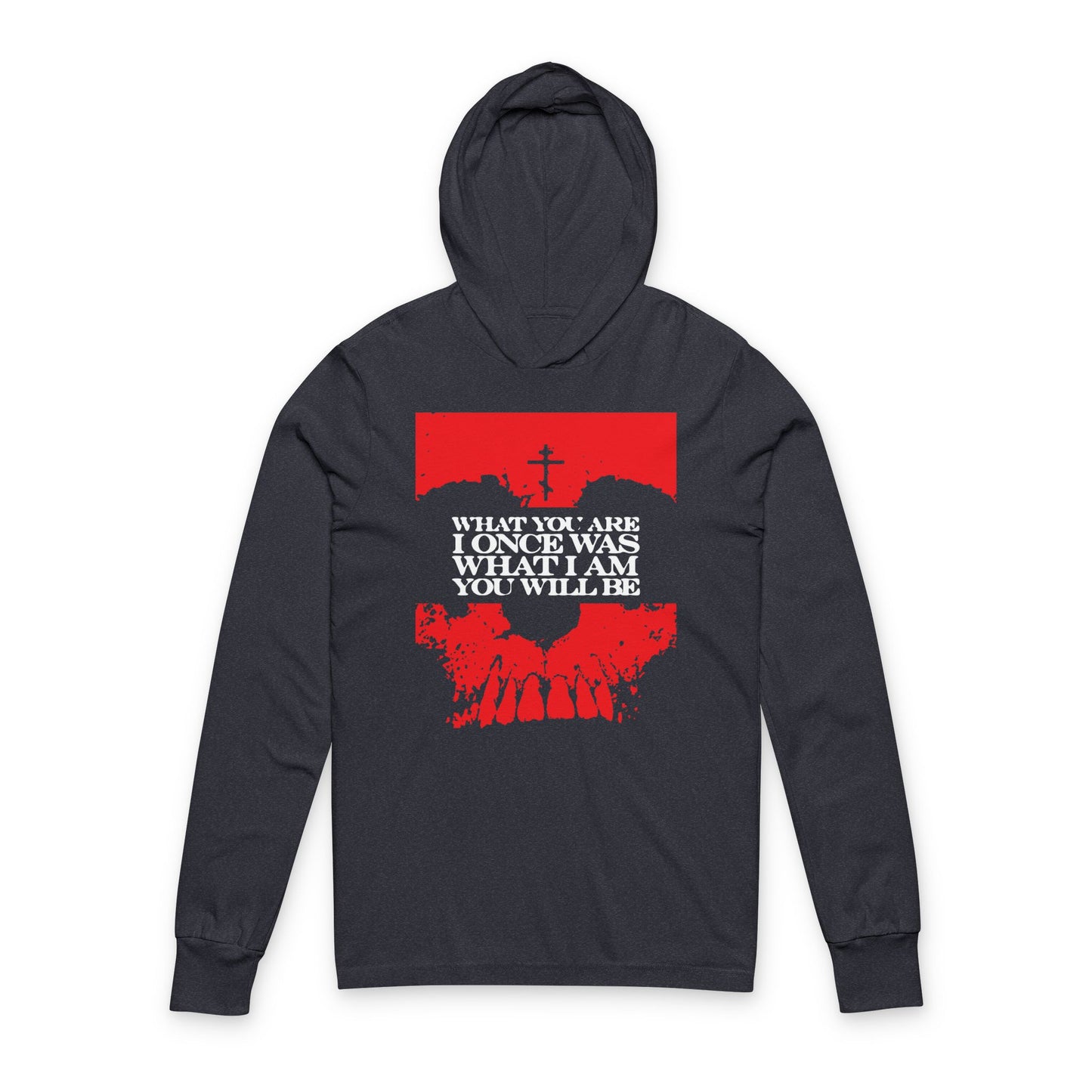 What You Are, I Once Was. What I Am, You Will Be | Memento Mori | Red Skull Remembrance of Death | Orthodox Long Sleeve Hooded Shirt