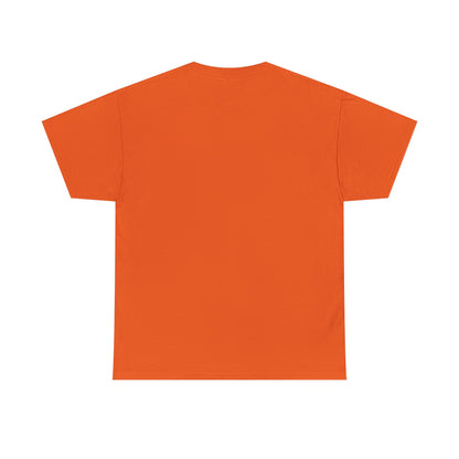 The "And Night Shall Be No More" t-shirt features a red and white face of Jesus Christ iconographic design, inspired by Revelation 22:5, shown from the back against a white background—Orthodox Christian heavy cotton.
