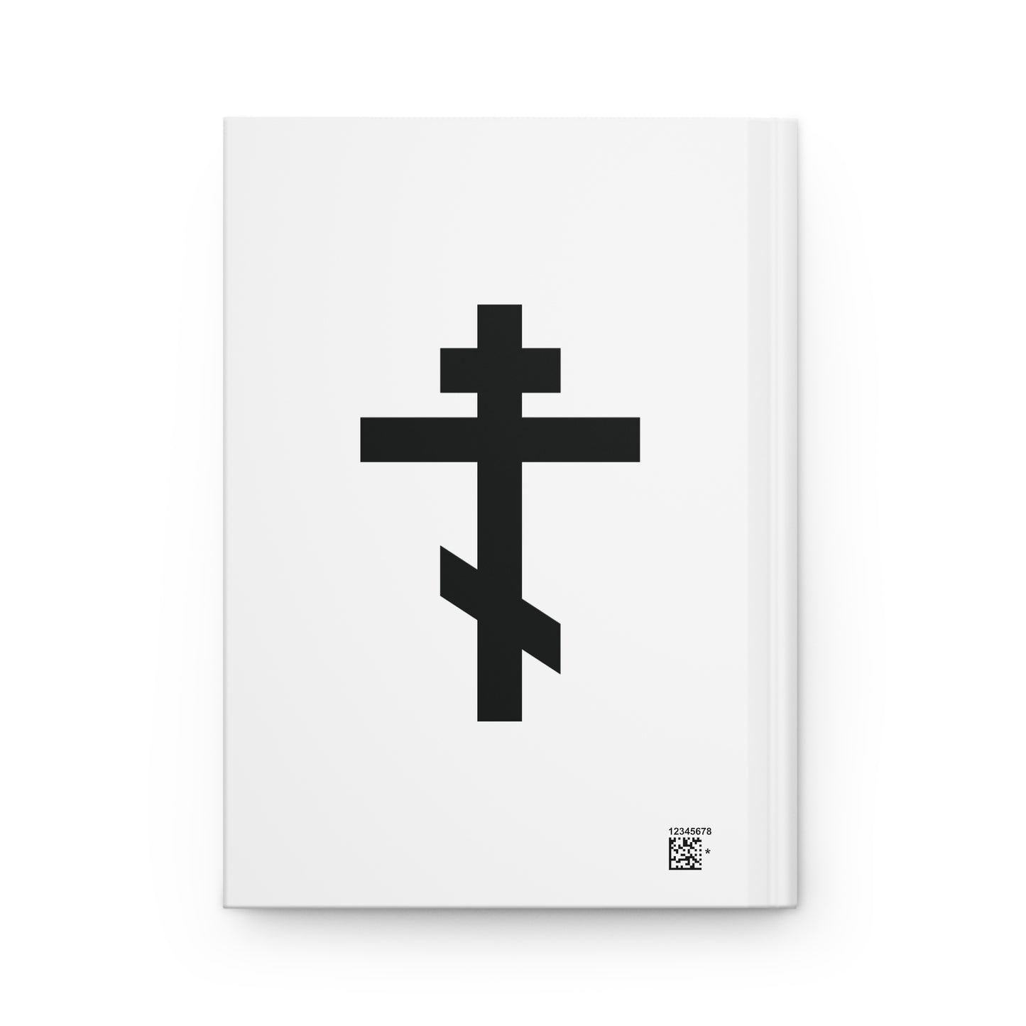 Black Orthodox Cross White Background | Behold, the Tree of the Cross revered by all, now draweth near | Orthodox Hardcover Journal