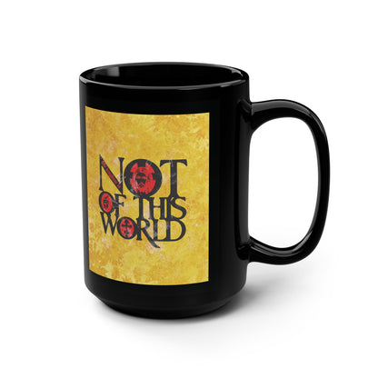 My Kingdom is Not of This World (John 18:36) | Bold Red, Yellow & Black Textured Design with Icon Motifs | Orthodox Christian Black Mug