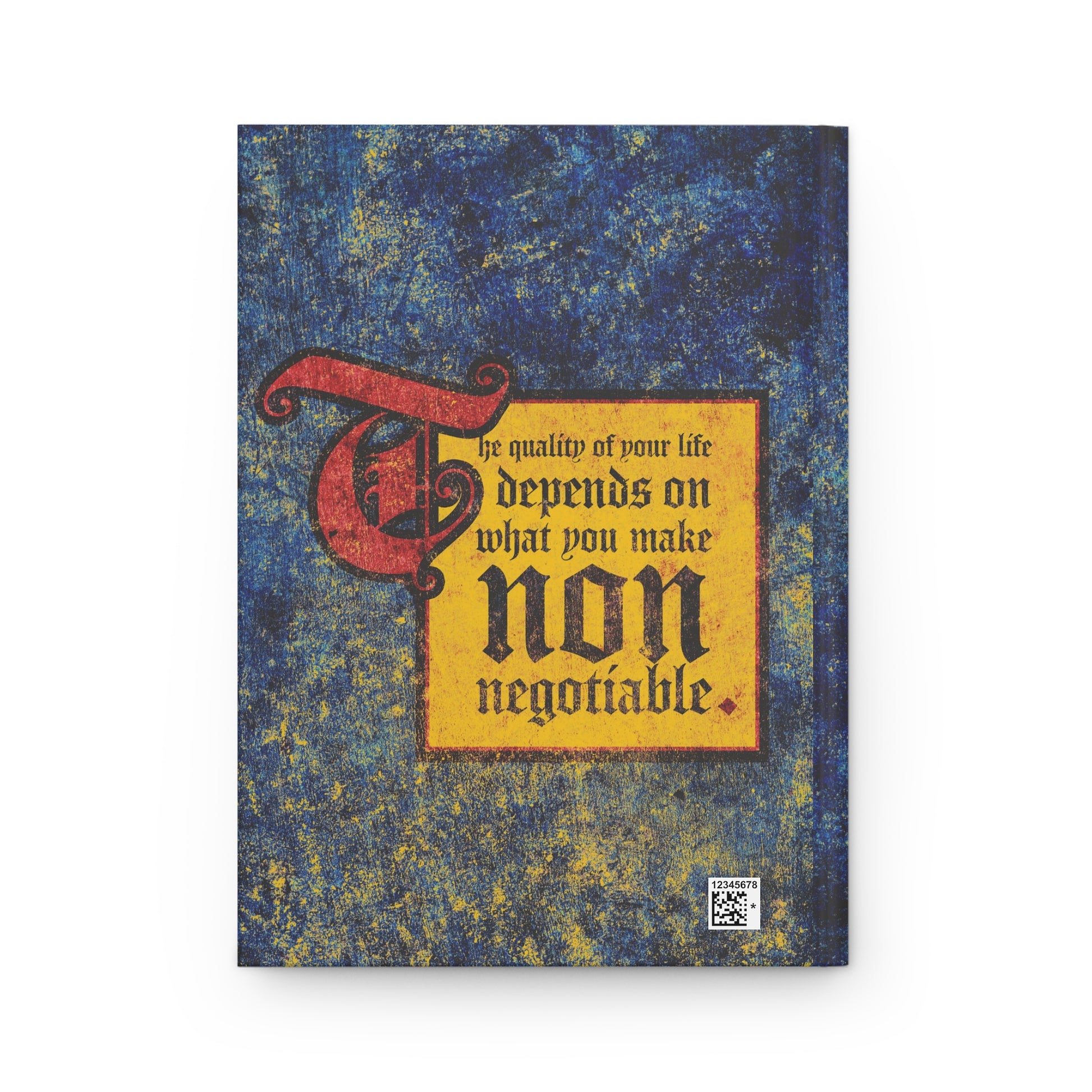 A decorative blank journal titled "The Quality of Your Life Depends on What You Make Non-Negotiable" inspires with its motivational Orthodox Christian message: Uncompromising Christianity.