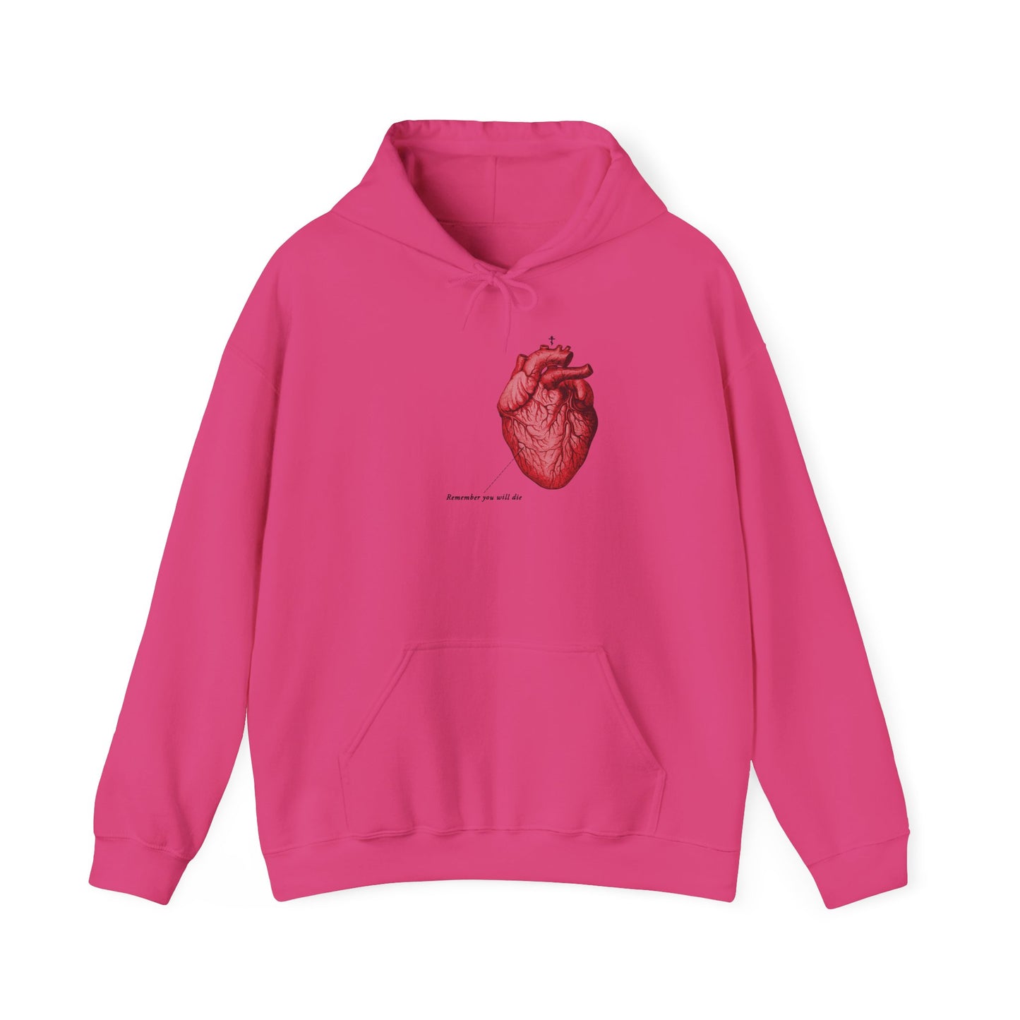 Remember You Will Die | Retro Medical Textbook Heart | Orthodox Cross | Memento Mori | It's Later Than You Think | Orthodox Christian Hoodie