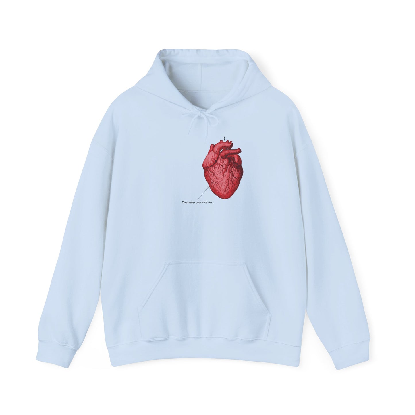 Remember You Will Die | Retro Medical Textbook Heart | Orthodox Cross | Memento Mori | It's Later Than You Think | Orthodox Christian Hoodie