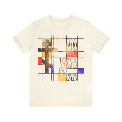 The One Who Endures - Mondrian Design No. 2 | Orthodox Christian T-Shirt