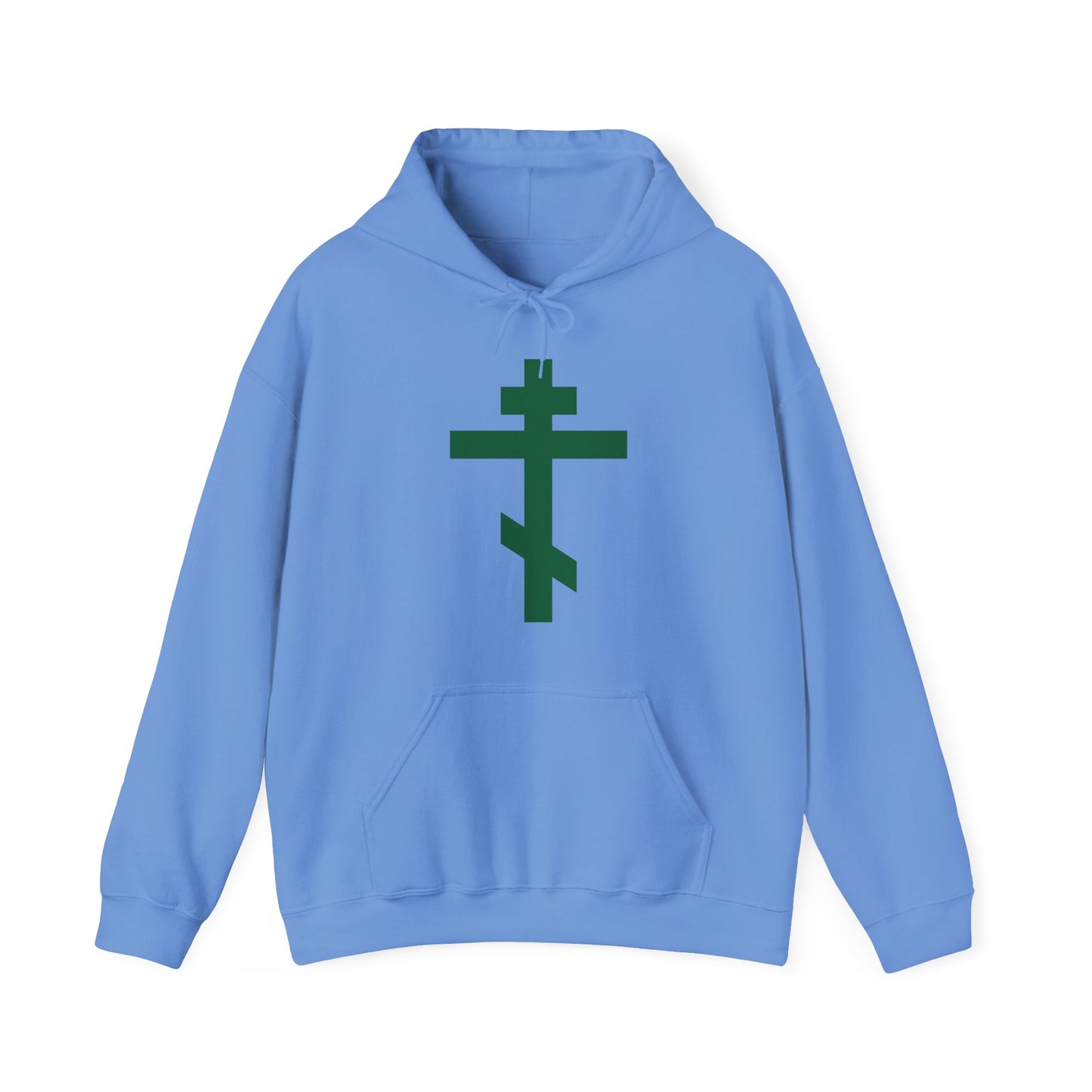 Forest Green Orthodox Tribar Cross | Preserve Thy People By Thy Cross, O Lord | Christ is King | Christian Streetwear Hoodie