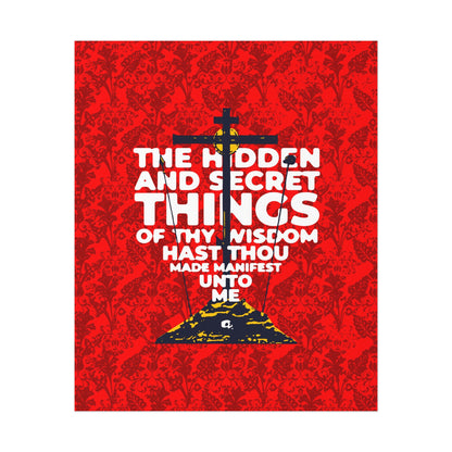 The Hidden and Secret Things of Thy Wisdom (Psalm 50/51) | Golgotha Cross | Skull of Adam | Orthodox Christian Art Poster