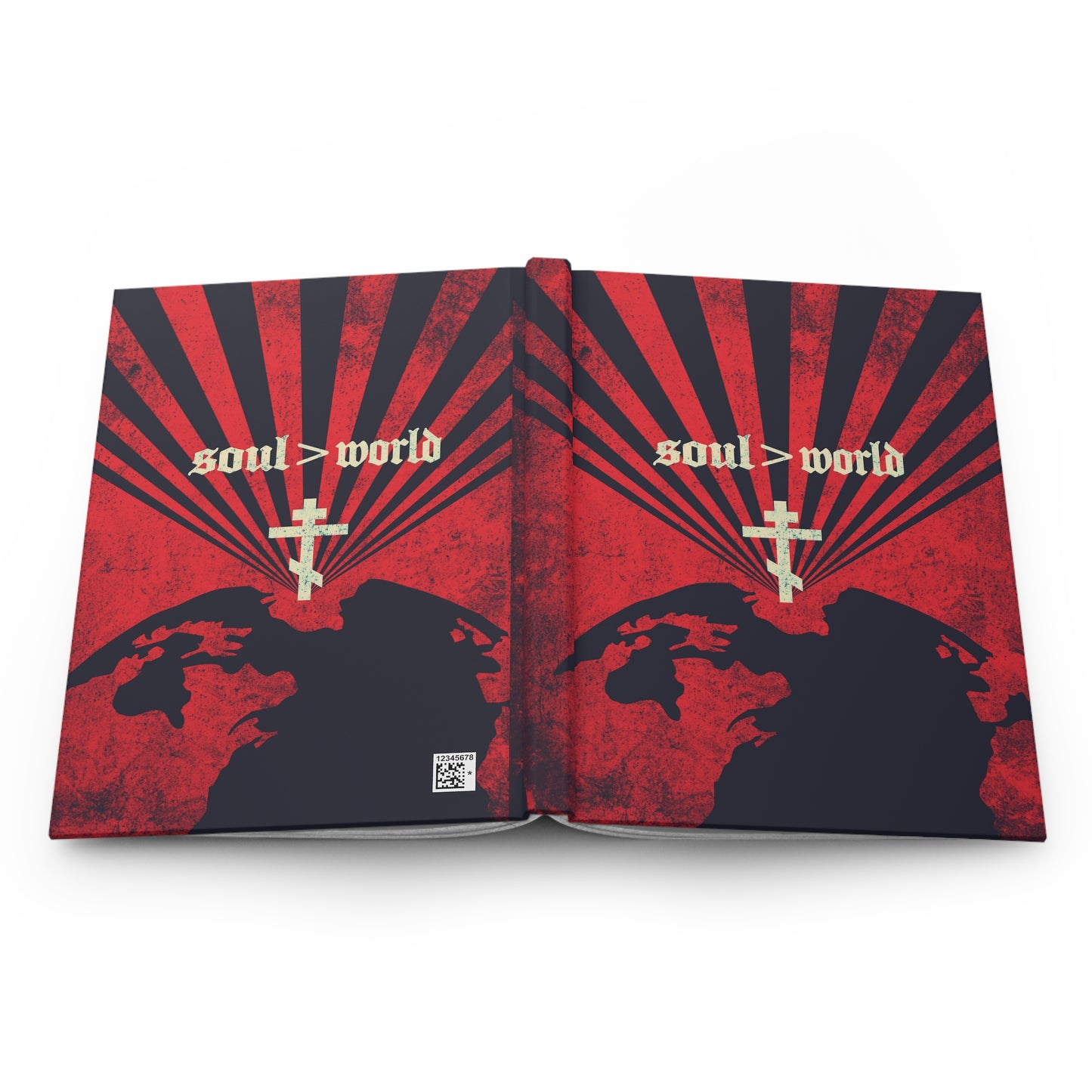 What Shall it Profit a Man | Matthew 16:26 | Soul Is Greater Than World | Red Earth White Cross | Orthodox Christian Hardcover Journal