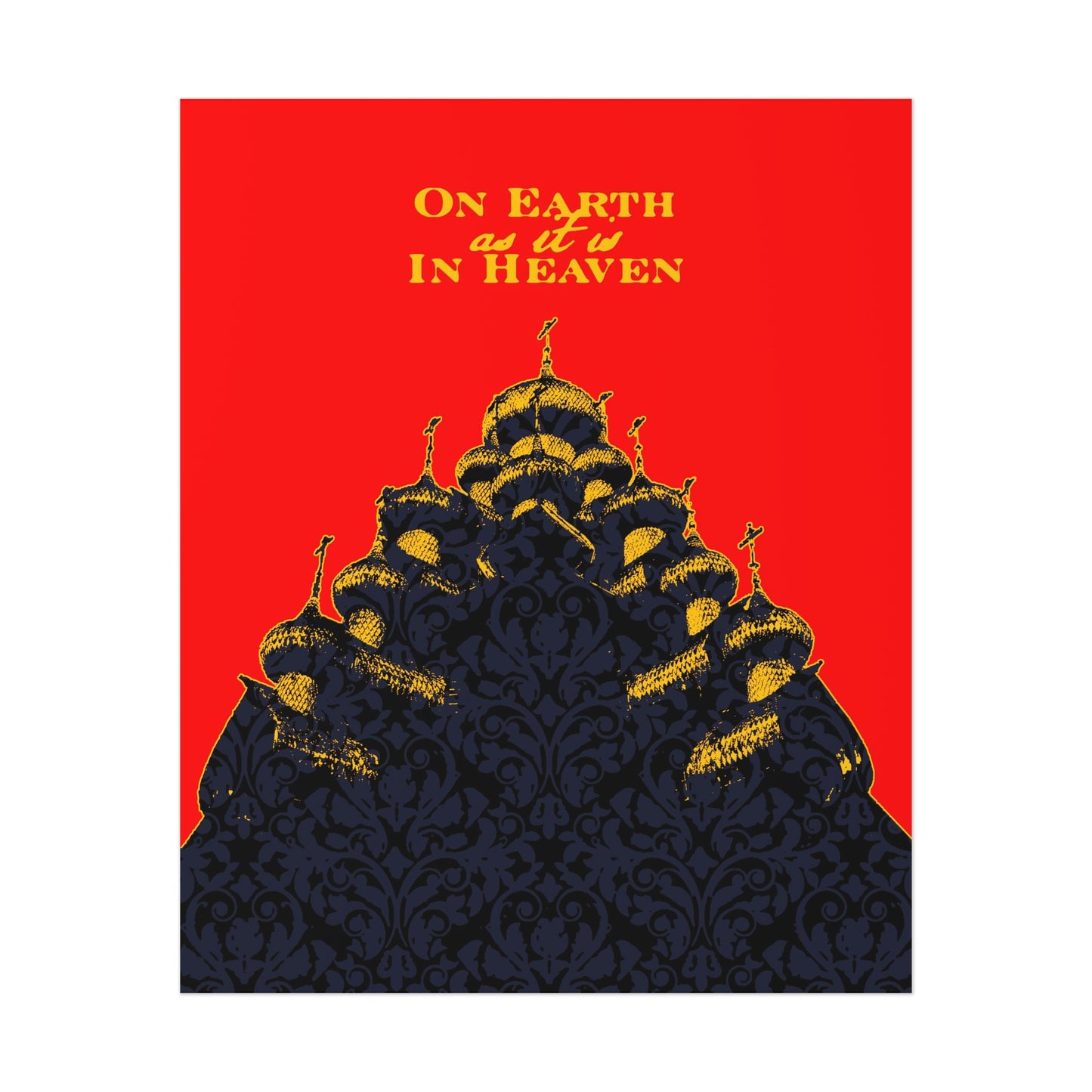 The Church: On Earth As It Is In Heaven | Lord's Prayer | Ancient Russian Wooden Church Design | Orthodox Christian Art Poster