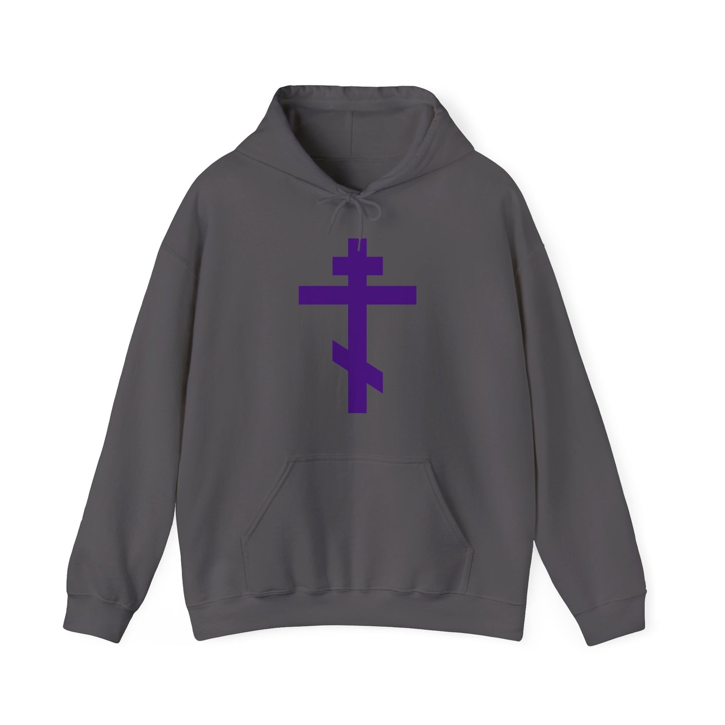 Purple Orthodox Tribar Cross | Preserve Thy People By Thy Cross, O Lord | Christ is King | Christian Streetwear Hoodie