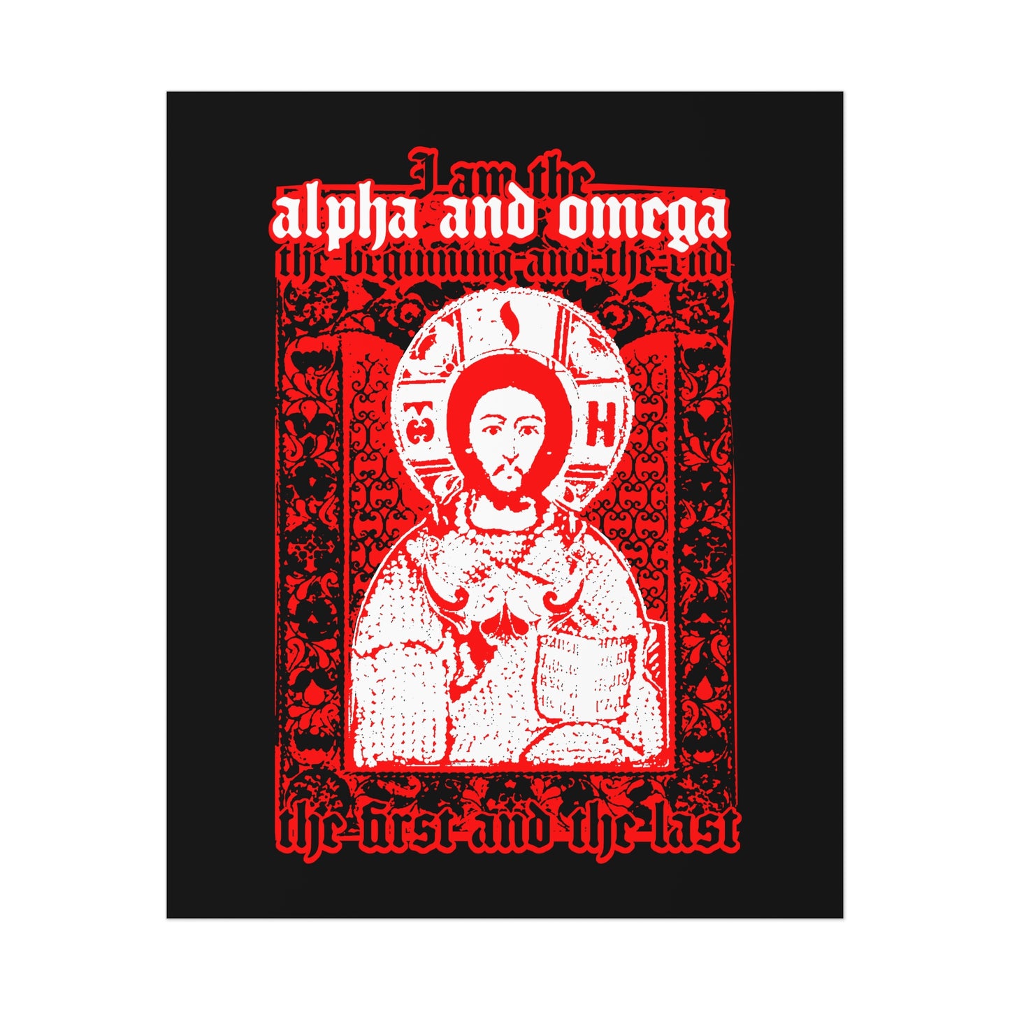 Christ Pantocrator IconoGraphik No. 2 (Alpha and Omega) | Orthodox Christian Art Poster