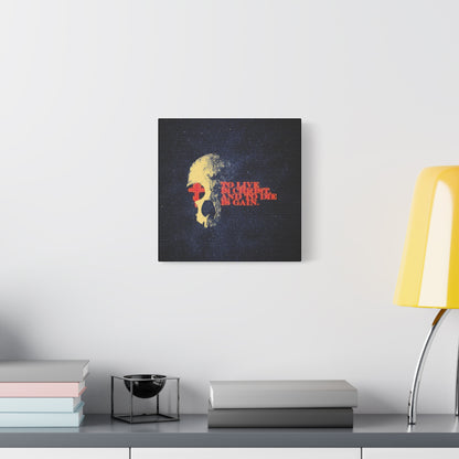 To Live is Christ and to Die is Gain | Phil 1:21 | Retro Texture | Glowing Letters and Cross with Skull | Orthodox Christian Canvas Art