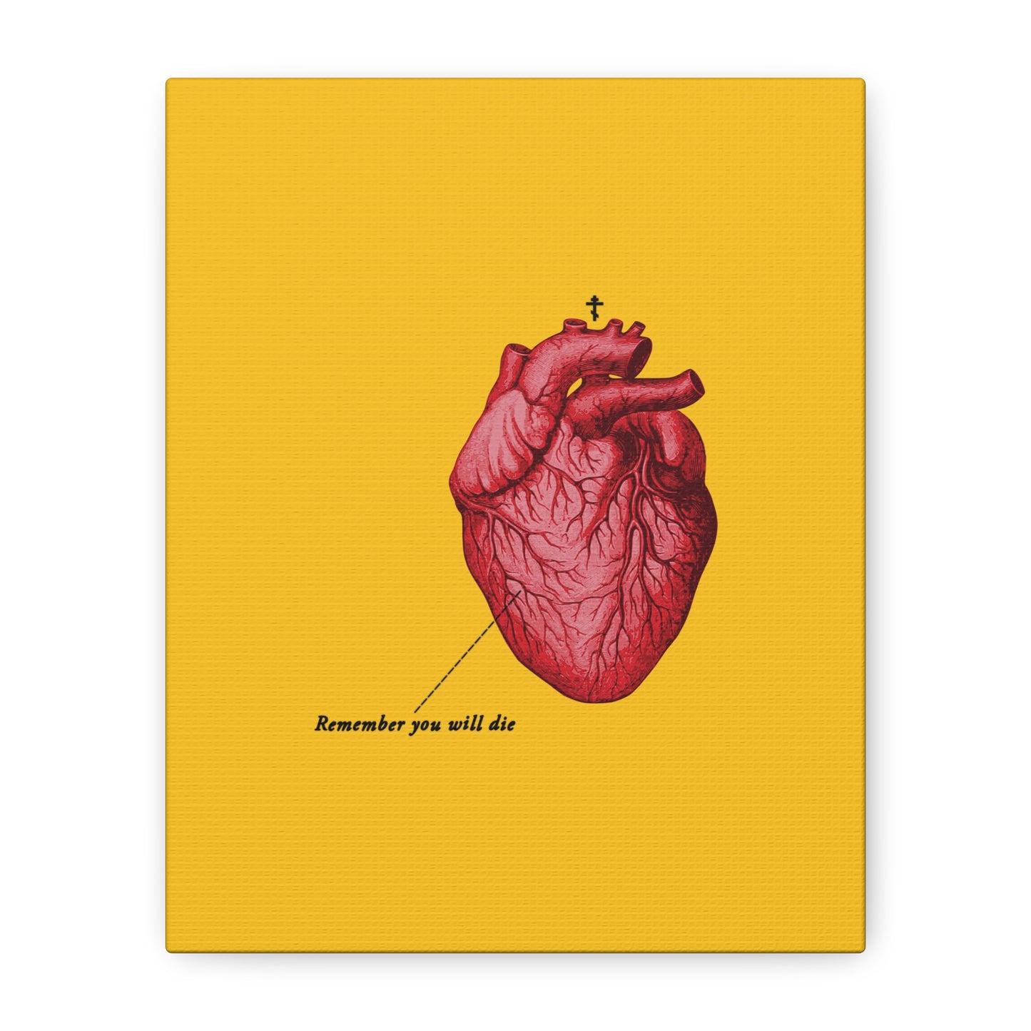 Remember You Will Die Retro Medical Textbook Heart Design | Orthodox Christian Canvas Art