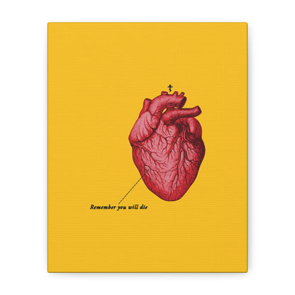 Remember You Will Die Retro Medical Textbook Heart Design | Orthodox Christian Canvas Art