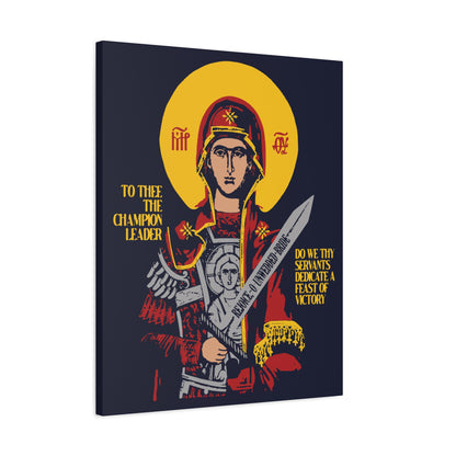 To Thee the Champion Leader | Mother of God | Theotokos with Sword IconoGraphic | Orthodox Christian Canvas Art