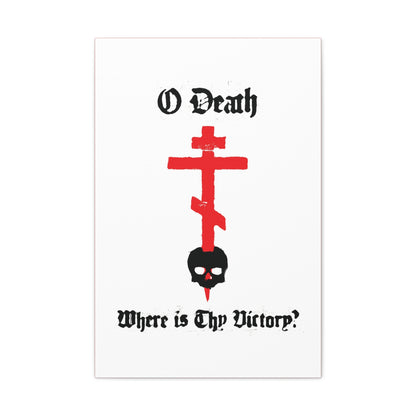 O Death Where is Thy Victory? 1 Cor 15:55 | Cross Stabbing Skull | Spraypaint Aesthetic | Orthodox Christian Canvas Art