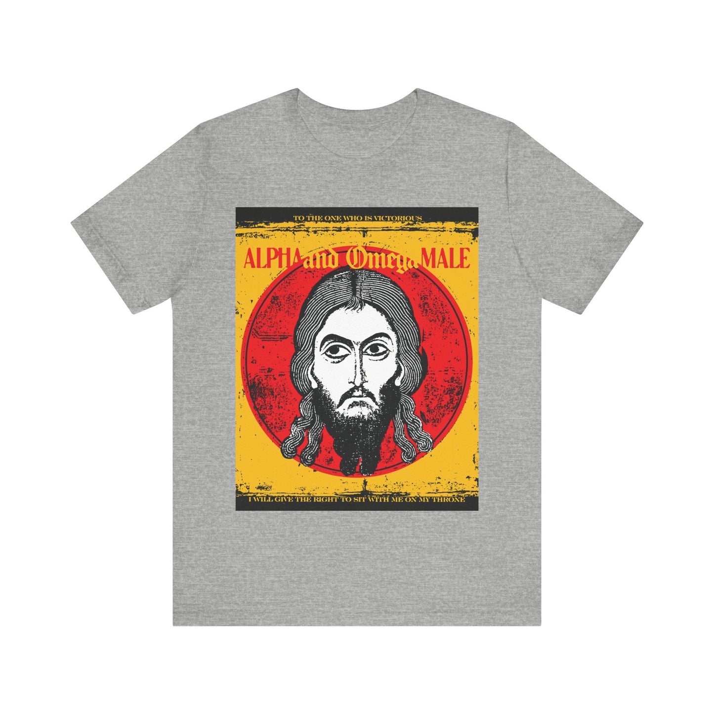 Alpha and Omega Male (Jesus Christ Image of Edessa IkonoGraphic) No. 1 | Orthodox Christian T-Shirt