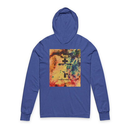 Behold, I Make All Things New (Revelation 21:5) | Cosmic Orthodox Cross On Inverted Starfield | Second Coming | Orthodox Long Sleeve Hooded Shirt