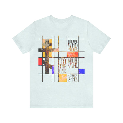 The One Who Endures - Mondrian Design No. 2 | Orthodox Christian T-Shirt