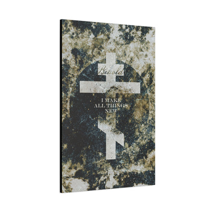 Behold, I Make All Things New | Revelation 21:5 | Cosmic Textured Orthodox Cross | Parousia | Orthodox Christian Canvas Art