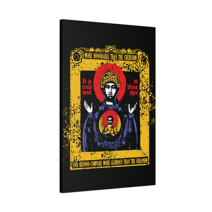 It is Truly Meet To Bless Thee Iconographic | Axion Estin Hymn to the Mother of God Theotokos | Orthodox Christian Canvas Art