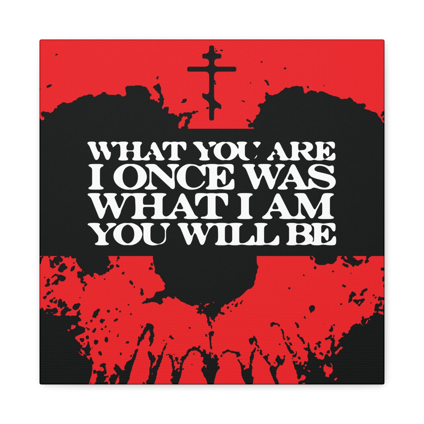 What You Are, I Once Was. What I Am, You Will Be | Memento Mori | Red Skull Remembrance of Death | Orthodox Christian Canvas Art