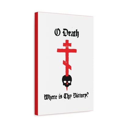 O Death Where is Thy Victory? 1 Cor 15:55 | Cross Stabbing Skull | Spraypaint Aesthetic | Orthodox Christian Canvas Art