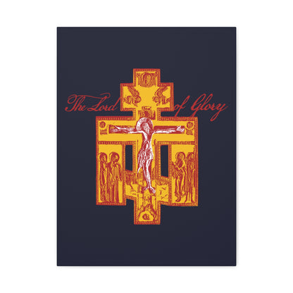 The Lord of Glory | Russian Golgotha Crucifix IconoGraphic (Blue BG) | 1 Corinthians 2:8 | Orthodox Christian Canvas Art