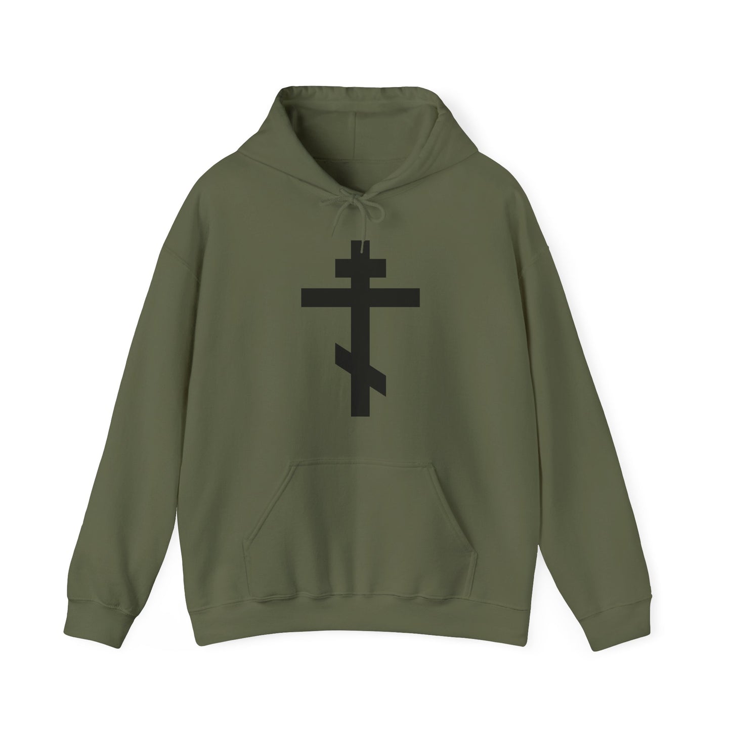Black Orthodox Cross | May I Never Boast Except in the Cross of Our Lord Jesus Christ (Gal 6:14) | Orthodox Christian Hoodie