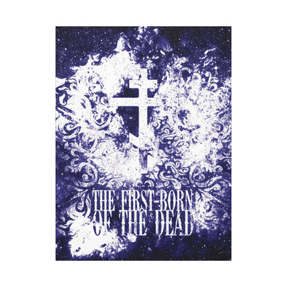 The First-Born of the Dead | Glowing White & Blue Textured Cosmic Orthodox Cross | Resurrection & Apocalypse | Christian Canvas Art