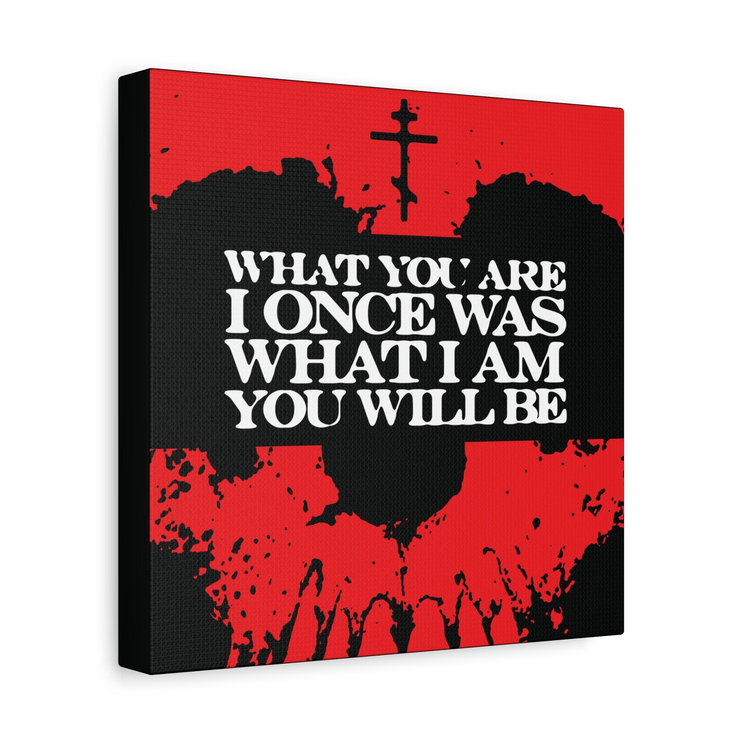 What You Are, I Once Was. What I Am, You Will Be | Memento Mori | Red Skull Remembrance of Death | Orthodox Christian Canvas Art