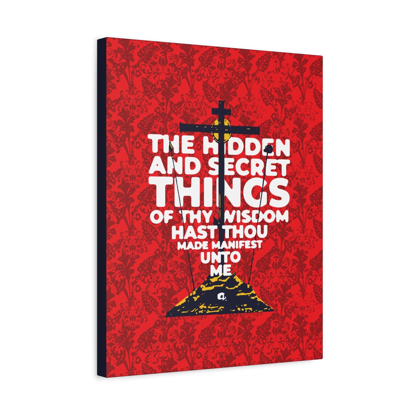 The Hidden and Secret Things of Thy Wisdom (Psalm 50/51) | Golgotha Cross | Skull of Adam | Orthodox Christian Canvas Art