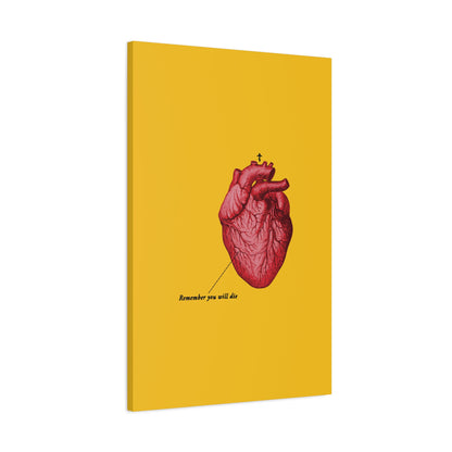 Remember You Will Die Retro Medical Textbook Heart Design | Orthodox Christian Canvas Art