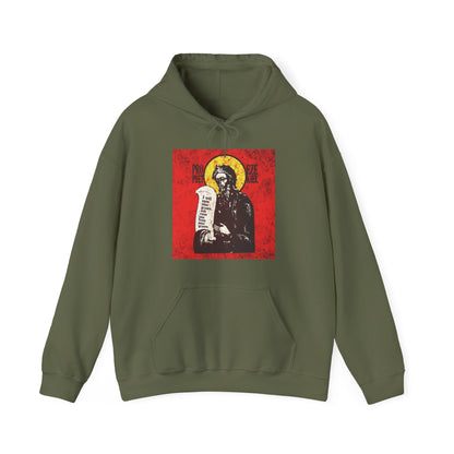 Prophet Ezekiel IconoGraphic | Textured, High Contrast Bright Red and Yellow Design | Old Testament | Orthodox Christian Hoodie