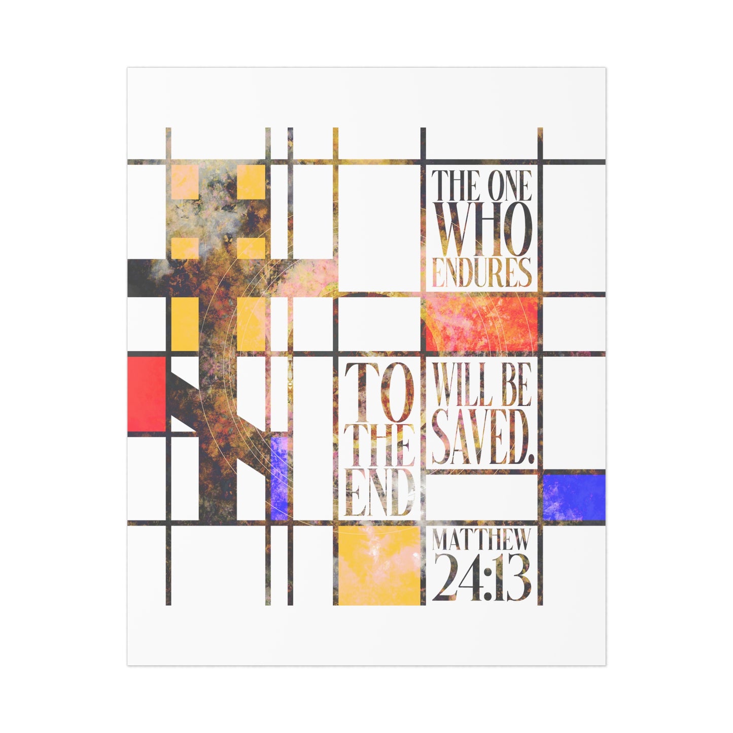 The One Who Endures - Mondrian Design No. 2 | Orthodox Christian Art Poster