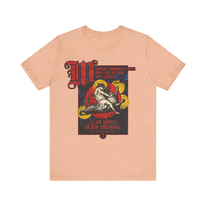 Whatever Passion a Man Does Not Bravely War Against | St Macarius | Gustav Dore - Samson Slaying Lion | Orthodox Christian Cotton T-Shirt