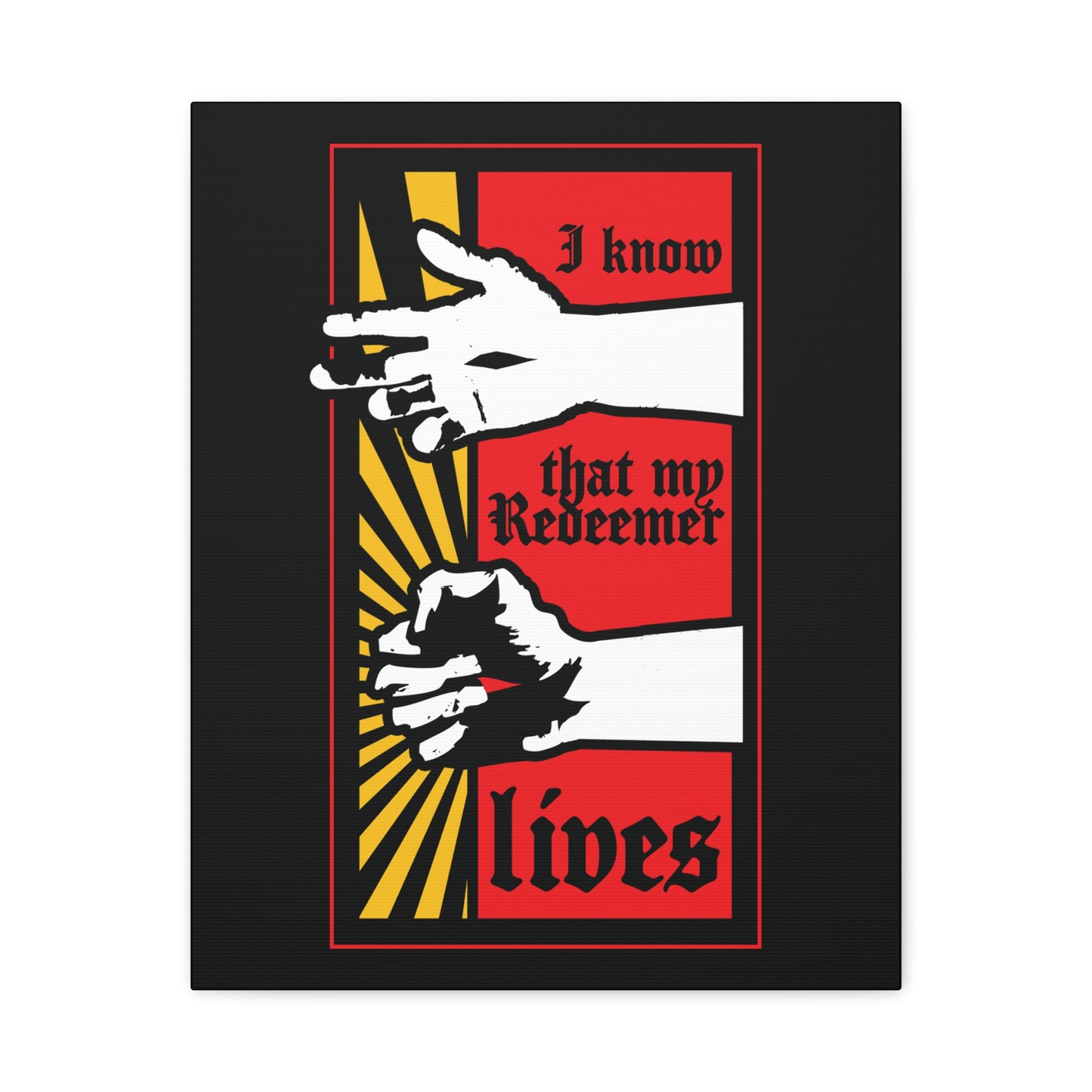 I Know That My Redeemer Lives (Job 19:25) | Comic Book Style Design | Resurrected Jesus Fist with Divine Power | Orthodox Christian Wall Art