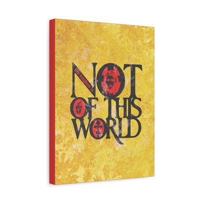 My Kingdom is Not of This World (John 18:36) | Bold Red, Yellow & Black Textured Design with Icon Motifs | Orthodox Christian Canvas Art
