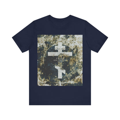 Behold, I Make All Things New | Revelation 21:5 | Cosmic Textured Orthodox Cross | Parousia | Orthodox Christian T-Shirt