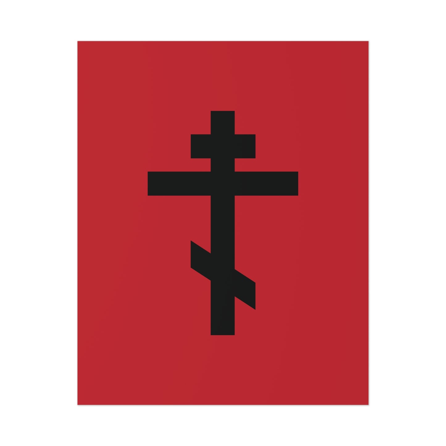 Black Orthodox Cross Red Background | This is My blood of the covenant which is poured out for many for forgiveness of sins | Christian Poster