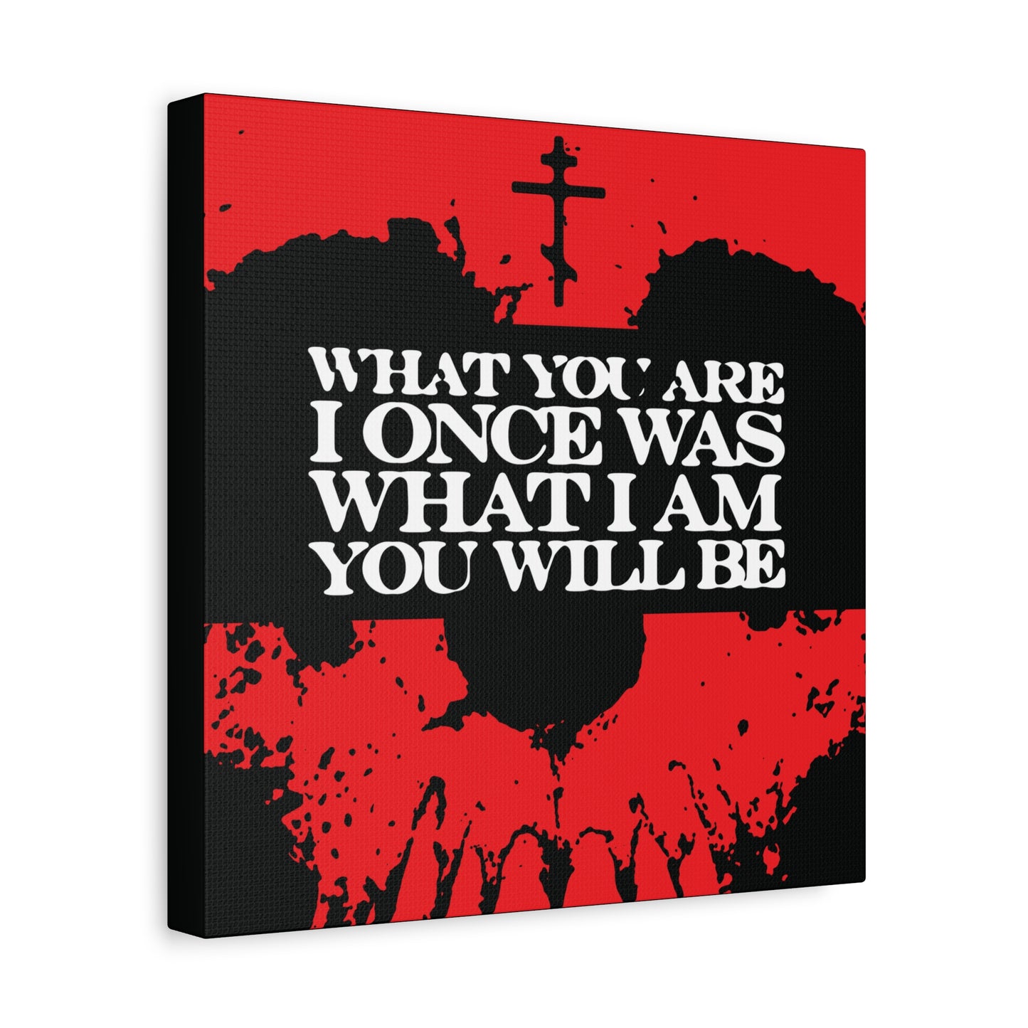 What You Are, I Once Was. What I Am, You Will Be | Memento Mori | Red Skull Remembrance of Death | Orthodox Christian Canvas Art
