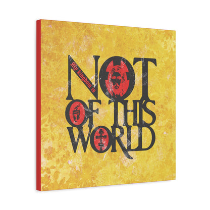 My Kingdom is Not of This World (John 18:36) | Bold Red, Yellow & Black Textured Design with Icon Motifs | Orthodox Christian Canvas Art