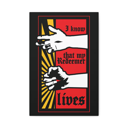 I Know That My Redeemer Lives (Job 19:25) | Comic Book Style Design | Resurrected Jesus Fist with Divine Power | Orthodox Christian Wall Art