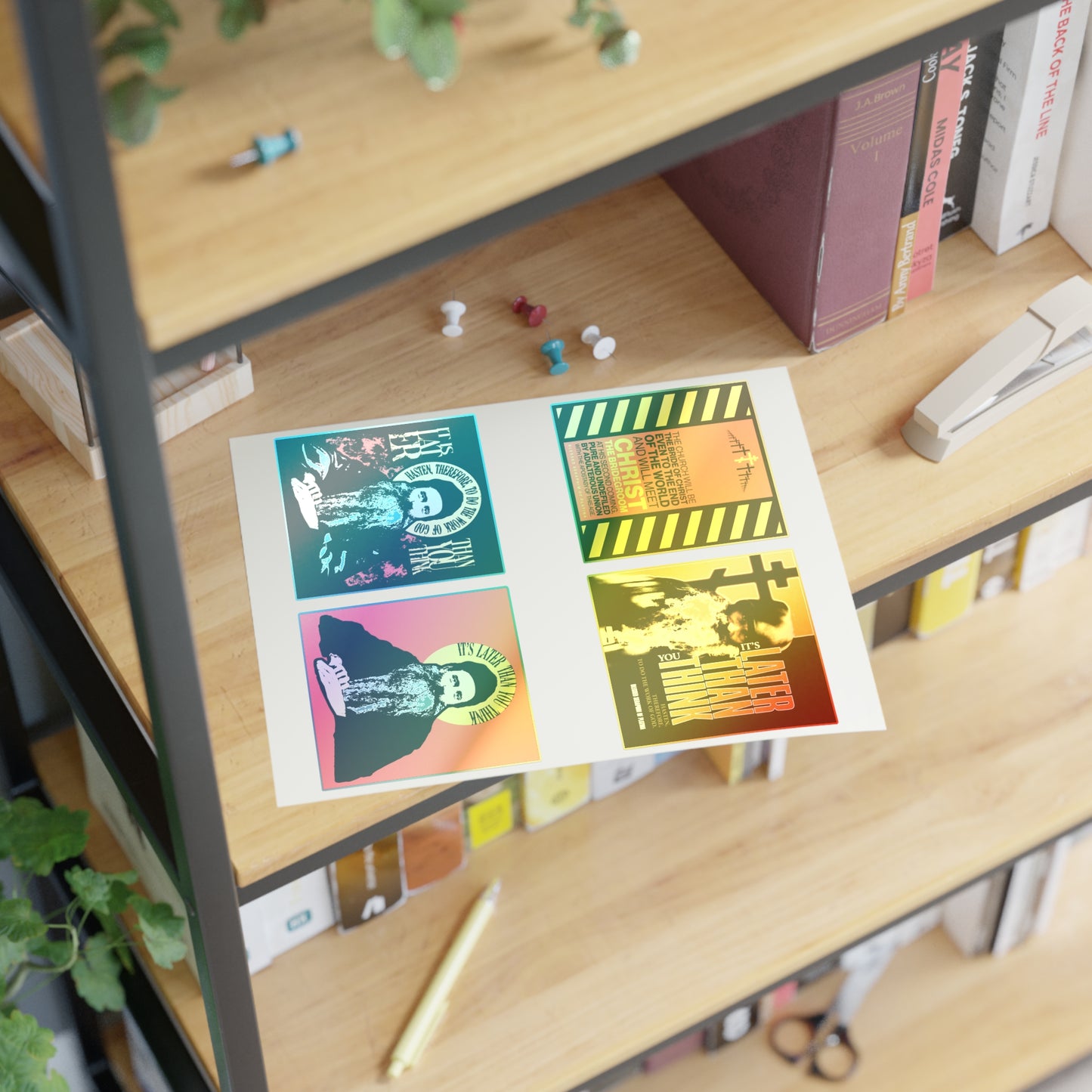 Fr Seraphim Rose 4x4 Sticker Sheet No. 1 | It's Later Than You Think | Modern Saint Graphic Decor | Apocalyptic | Orthodox Christian Stickers