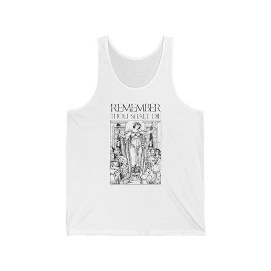 Remember You Will Die Shakespearean Design | Memento Mori | Classic Woodcut Illustration Aesthetic | Orthodox Christian Tank Top