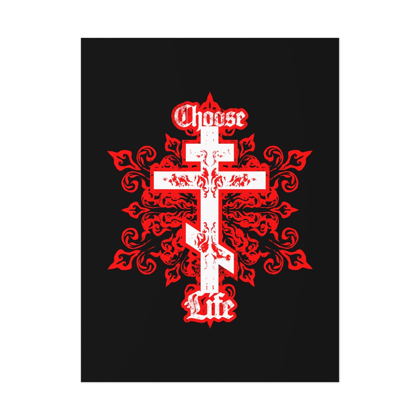 Choose Life No. 1A (Tri-Bar Cross) | Orthodox Christian Art Poster