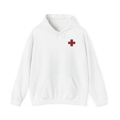 St George Slaying the Dragon | Cross on Front Left Breast | Death to the Passions | Ascetic Orthodox Christianity | Double-Sided Unisex Hoodie