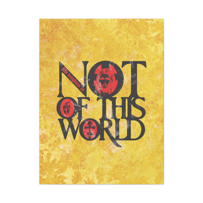 My Kingdom is Not of This World (John 18:36) | Bold Red, Yellow & Black Textured Design with Icon Motifs | Orthodox Christian Canvas Art
