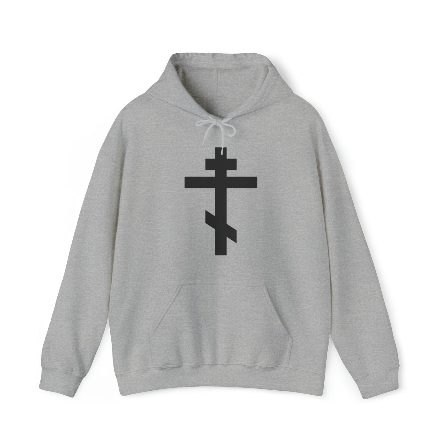 Simple Orthodox Cross (Dark Gray) No. 1 | Orthodox Christian Hoodie / Hooded Sweatshirt