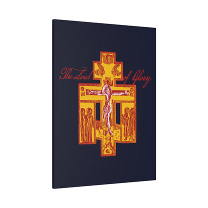 The Lord of Glory | Russian Golgotha Crucifix IconoGraphic (Blue BG) | 1 Corinthians 2:8 | Orthodox Christian Canvas Art
