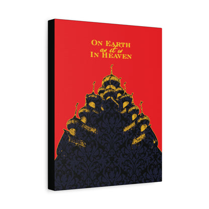The Church: On Earth As It Is In Heaven | Lord's Prayer | Ancient Russian Wooden Church Design | Orthodox Christian Canvas Art